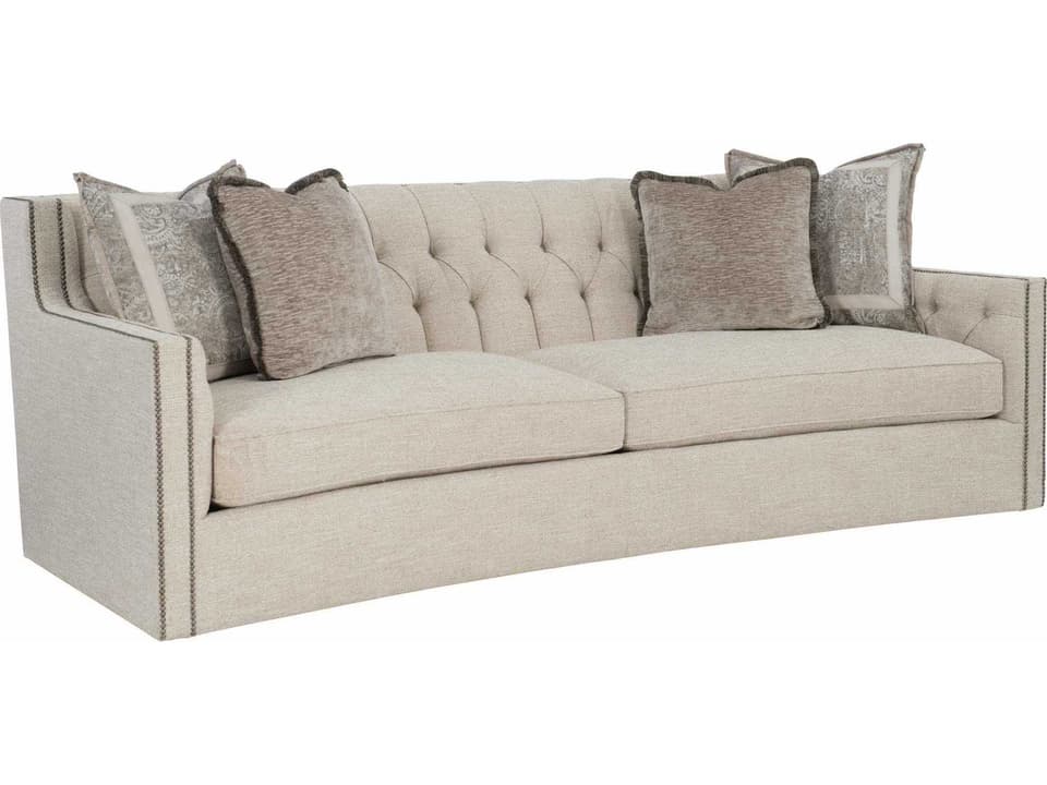 Candace Fabric 2-Cushion Sofa with Nailhead Trim and Tufted Back