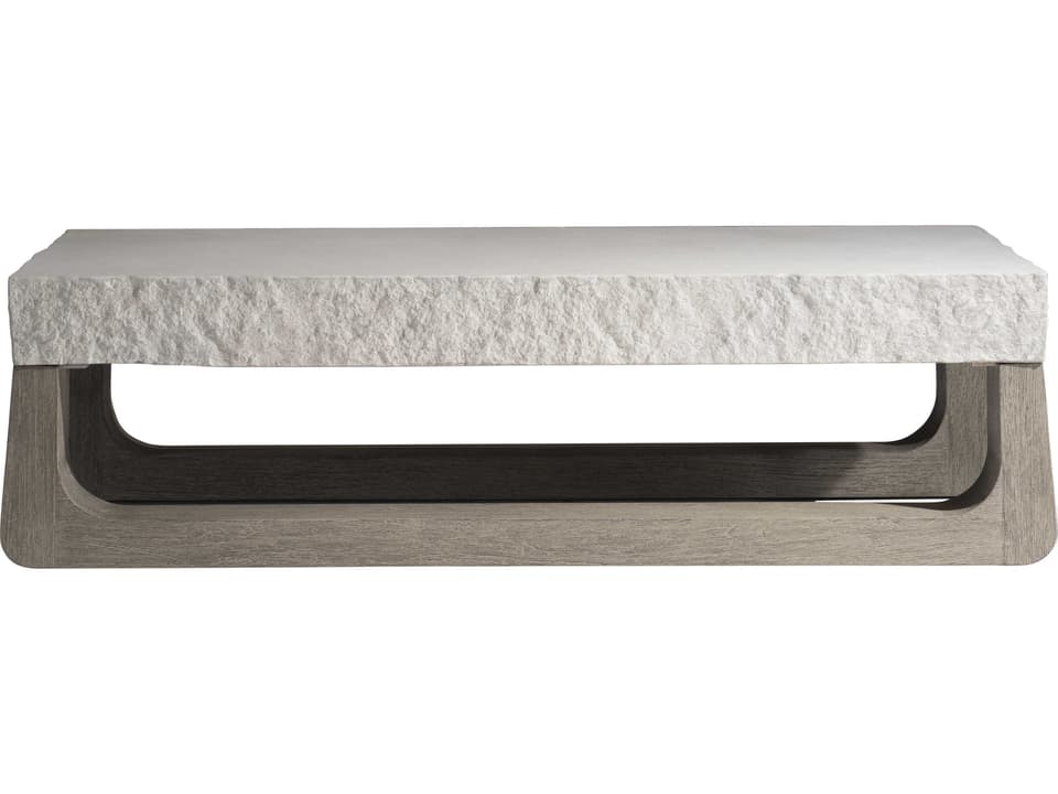 Bristol Rectangular Coffee Table with Concrete Top and Teak Base
