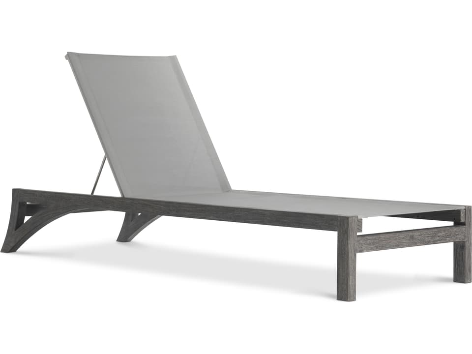 Hugo Outdoor Chaise with Adjustable Sling Seat in Smoked Truffle Teak