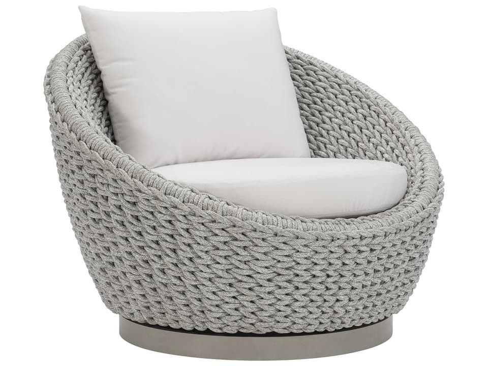 Savaii Upholstered Outdoor Swivel Chair Marled Clay Rope