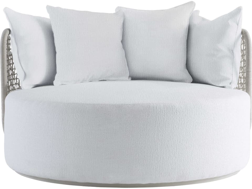 Capella Swivel Outdoor Daybed Woven Rope Almond Finish