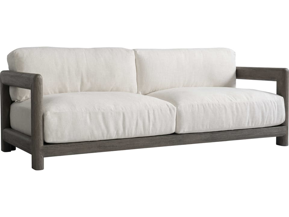 Montaigne 3-Seat Performance Fabric Outdoor Sofa in Weathered Teak
