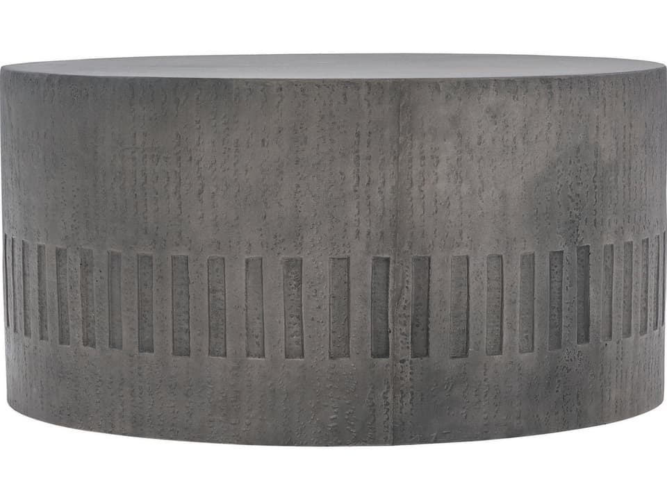 Miramar Round Glass Reinforced Concrete Coffee Table in Dark Charcoal