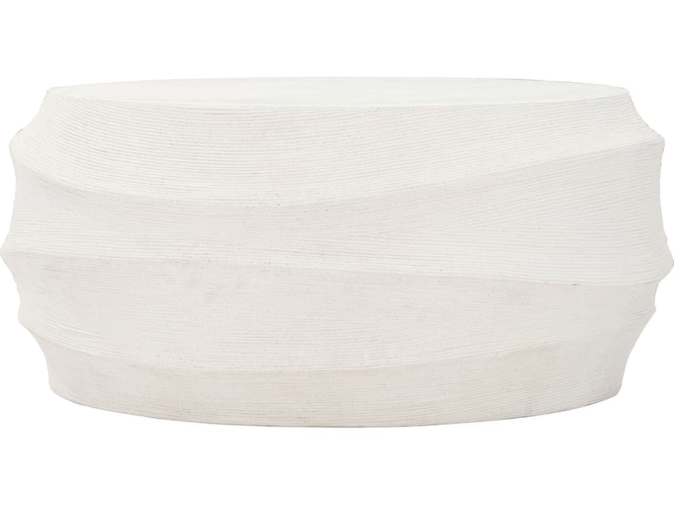 Kai 36-Inch Round Stonecast Coffee Table in White