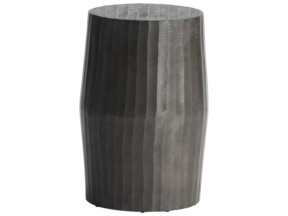 Baja Round Outdoor Accent Table in Black Nickel Cast Aluminum
