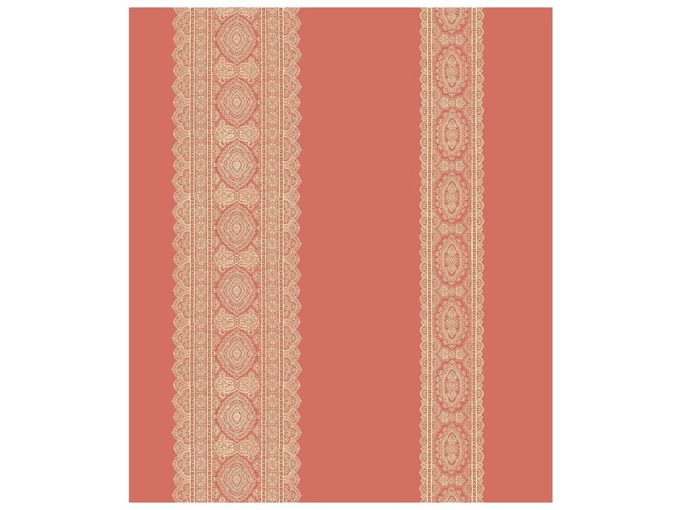 A-street Prints Brynn Coral Paisley Stripe Wallpaper
