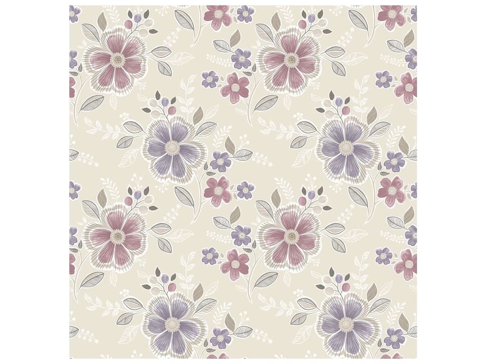 A-street Prints Chloe Purple Floral Wallpaper