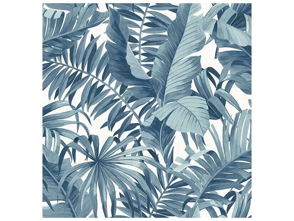 A-street Prints Alfresco Navy Palm Leaf Wallpaper