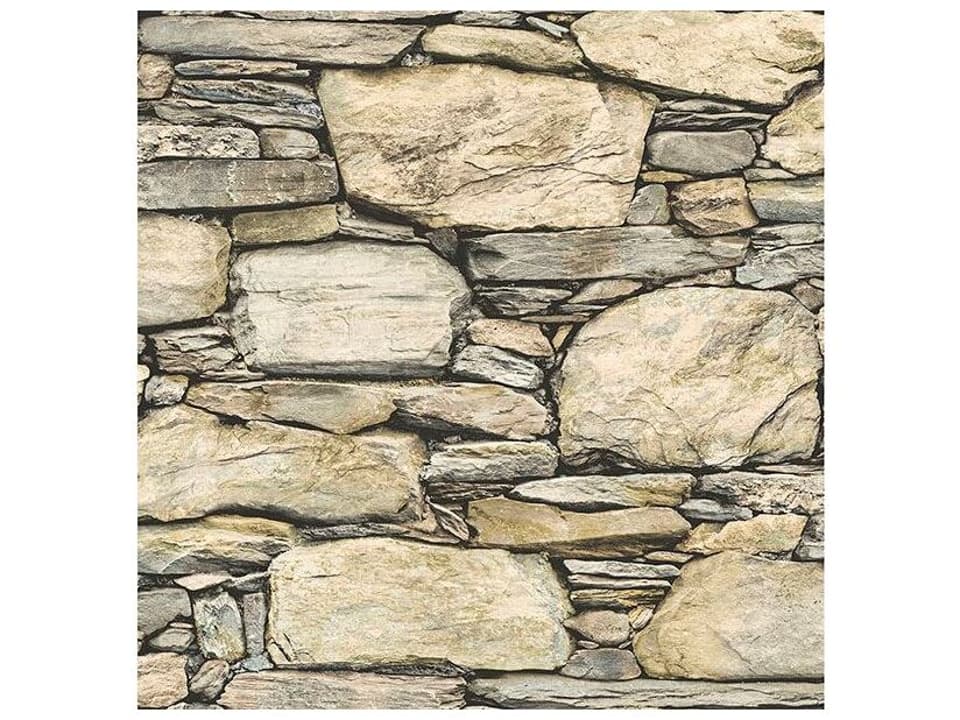 Techniques & Finishes Iii Cobble Neutral Stone Wall Wallpaper