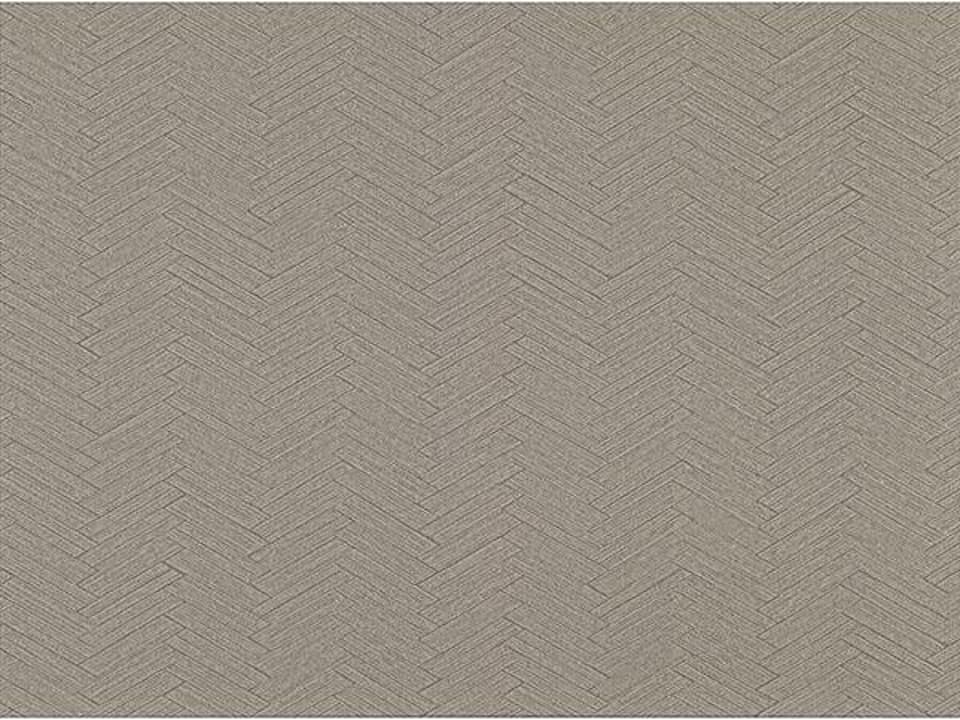 Warner Textures Karma Brown Herringhone Weave Wallpaper