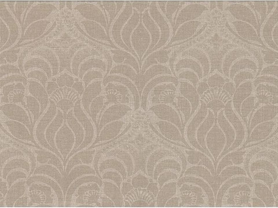 Warner Textures Sandor Light Brown Damask Wallpaper