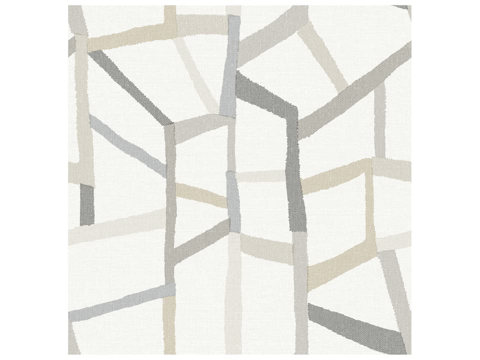 A-street Prints Tate Grey Geometric Linen Wallpaper