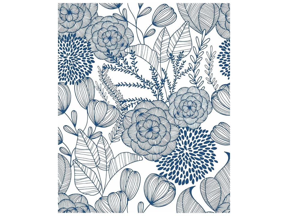 A-street Prints Alannah Navy Botanical Wallpaper
