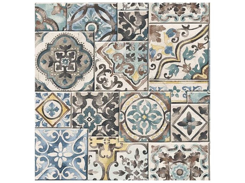 Fresh Start Kitchen & Bath Marrakesh Blue Global Tiles Wallpaper