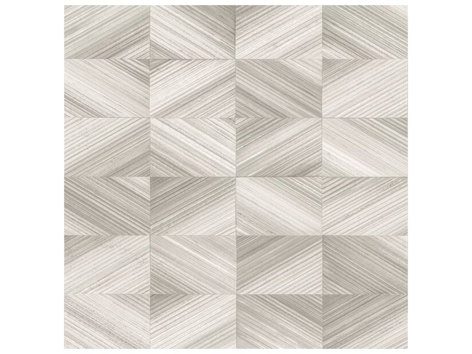 Fresh Start Kitchen & Bath Stratum Taupe Geometric Faux Wood Wallpaper