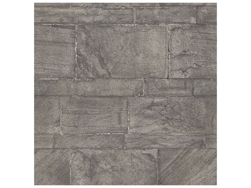 A-street Prints Murray Dark Grey Stone Wall Wallpaper