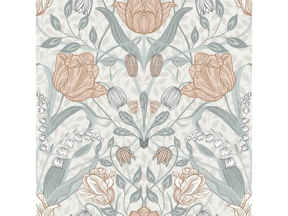 A-street Prints Tulipa Off-White Floral Wallpaper