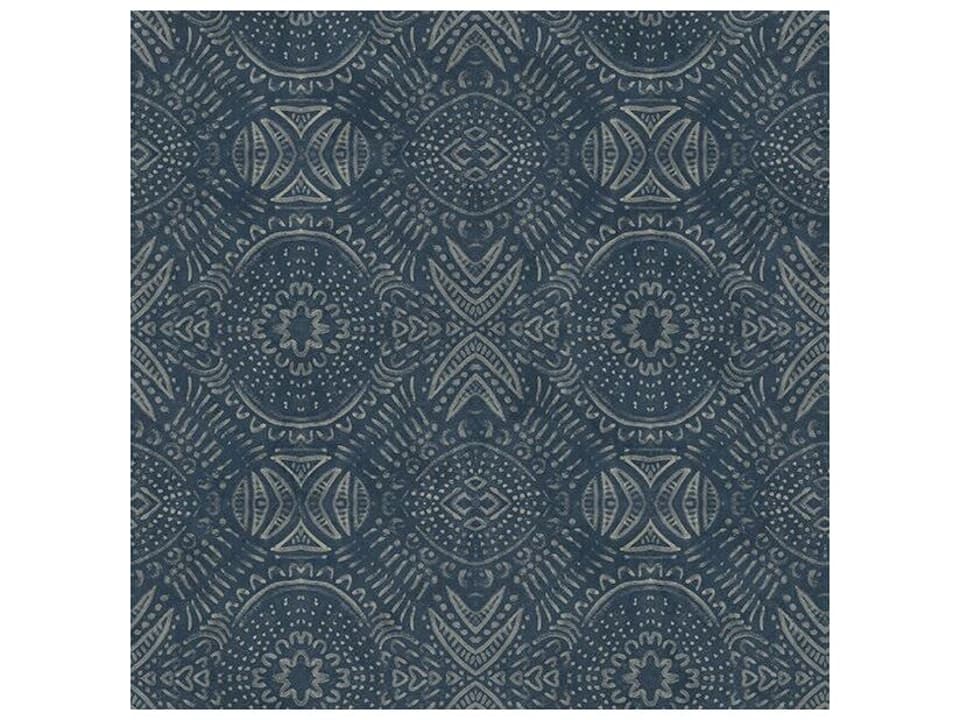 Chesapeake Java Navy Medallion Wallpaper