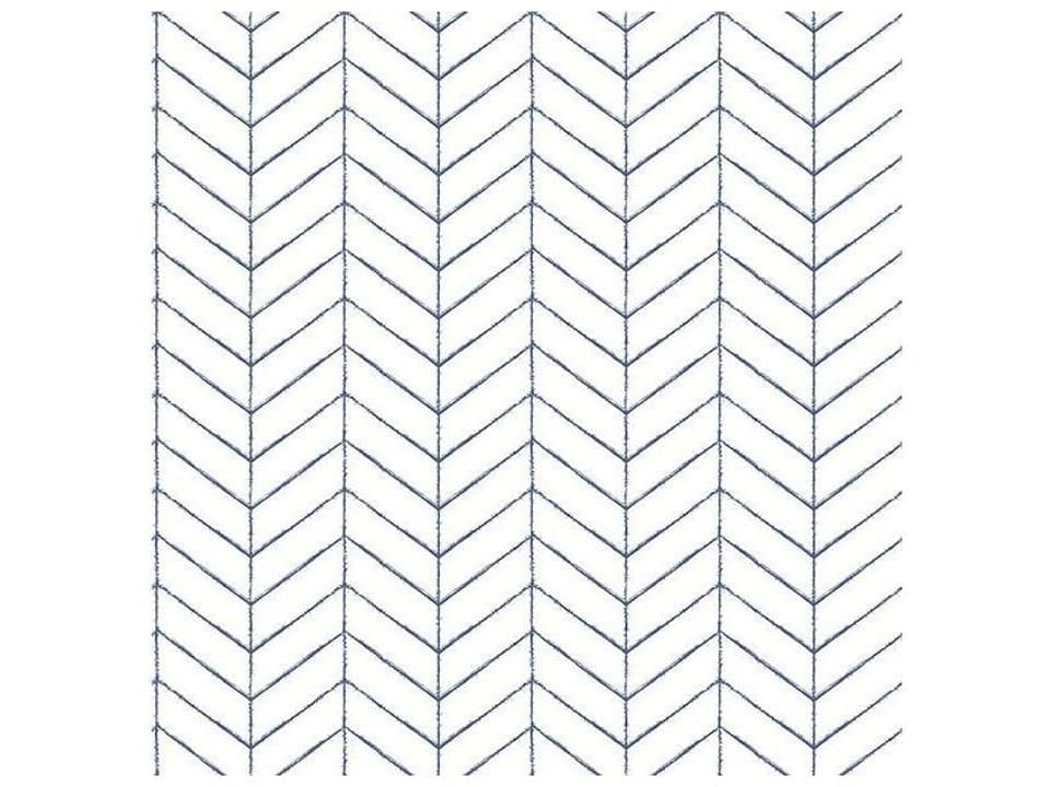 Chesapeake Bison Navy Herringbone Wallpaper