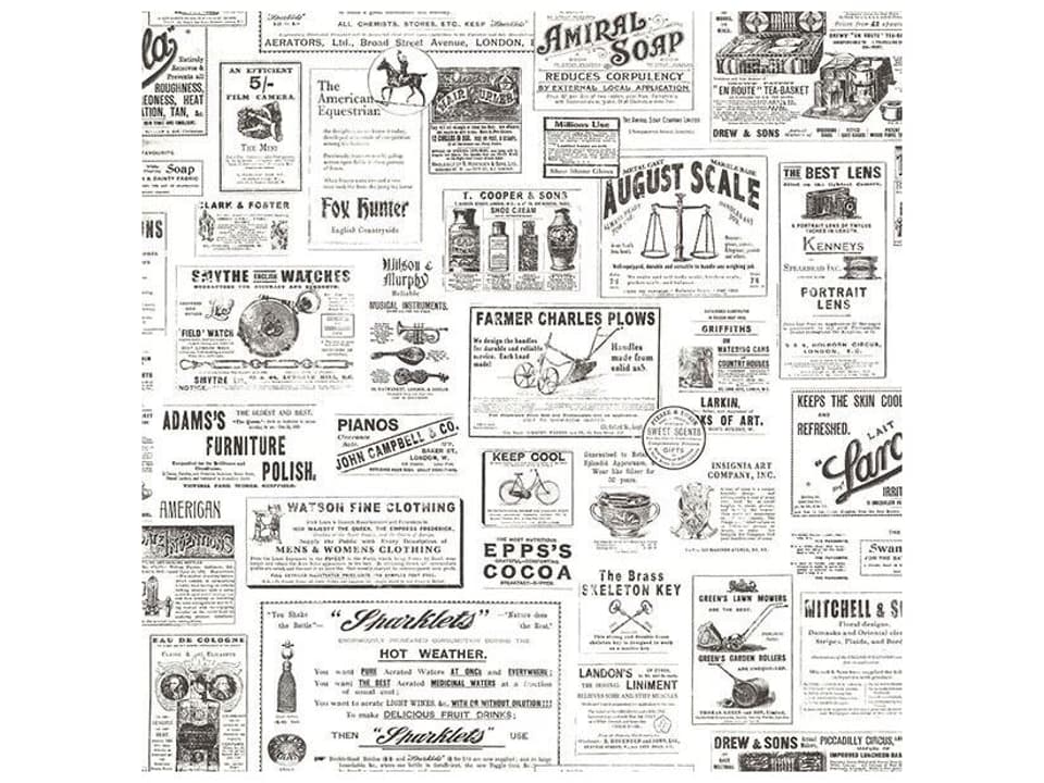 Chesapeake Adamstown Ivory Vintage Newspaper Wallpaper
