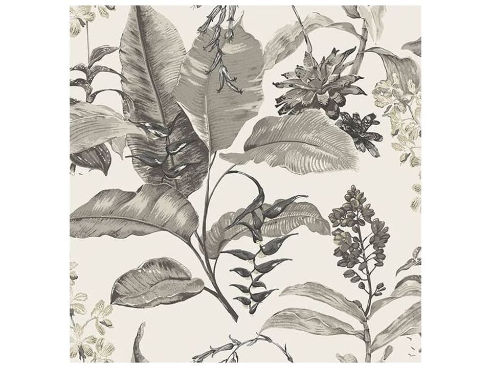 Kenneth James Maui White Botanical Wallpaper