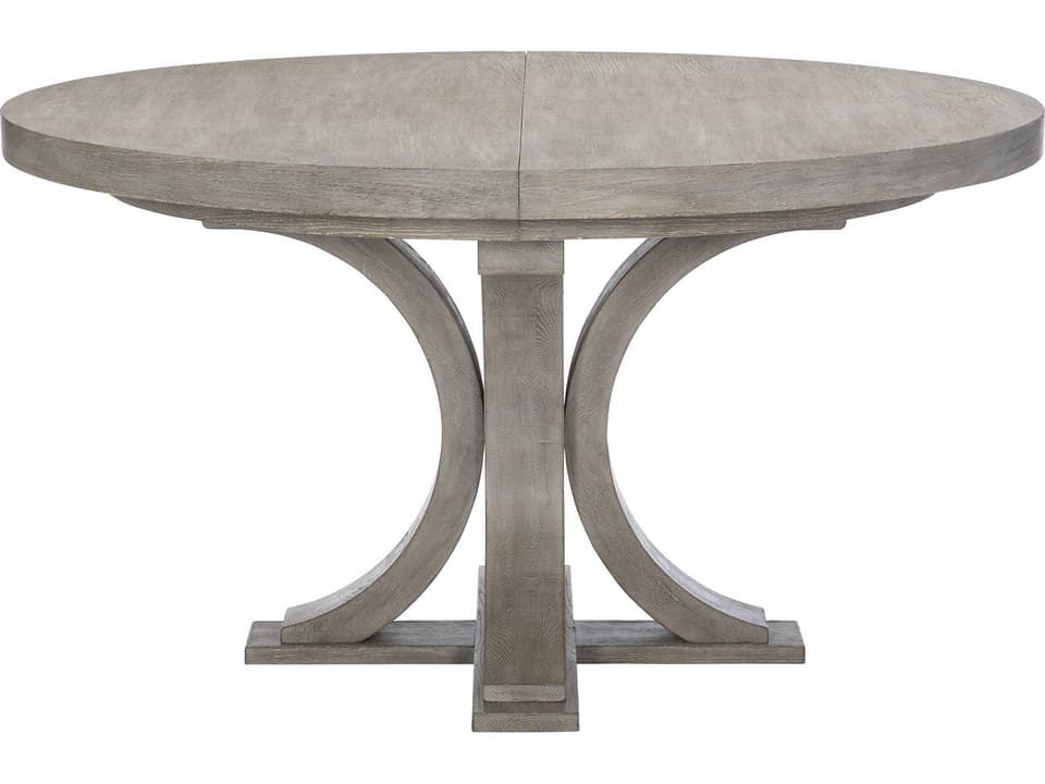 Albion 54-Inch Round Dining Table with One Leaf in Pewter
