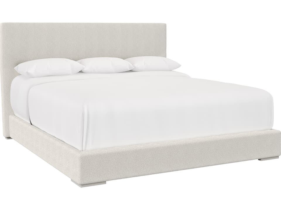 Stratum California King Upholstered Panel Bed in Fabric B581 with Mist Finish