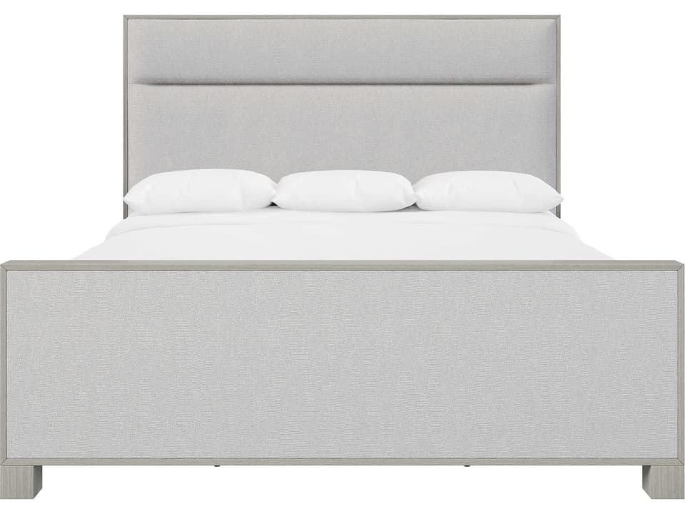 Stratum California King Upholstered Panel Bed in Mist Gray