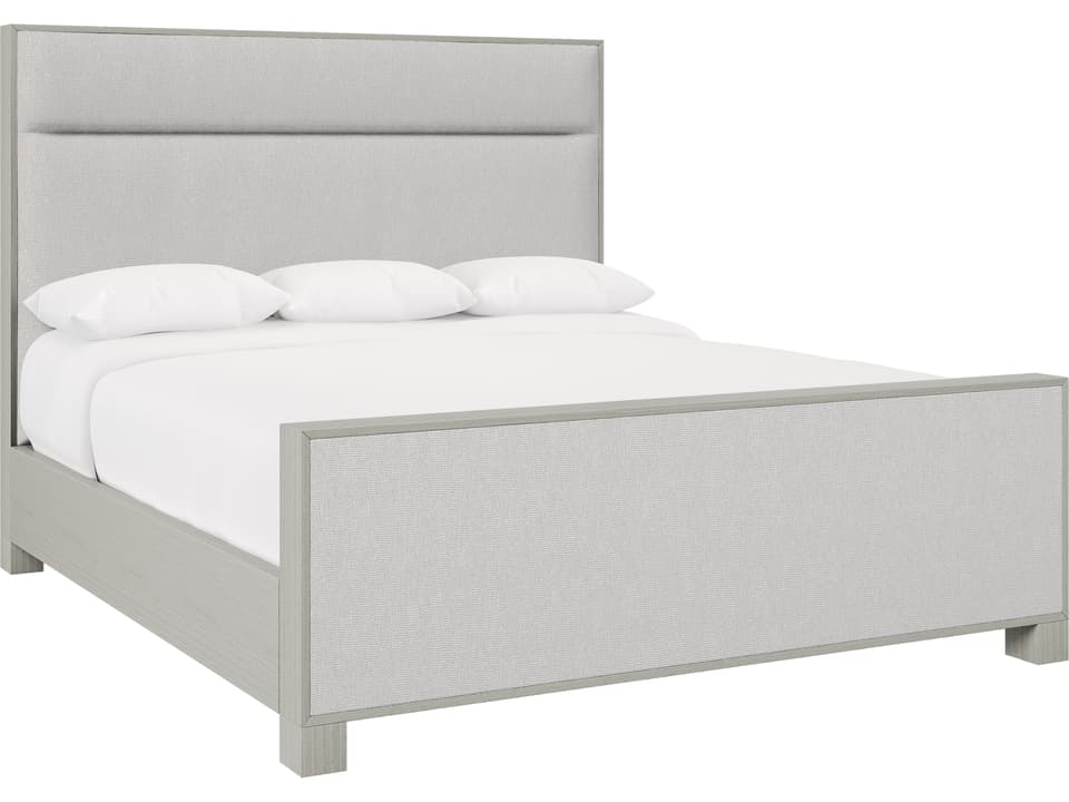 Stratum King Panel Bed Upholstered Headboard Mist Finish
