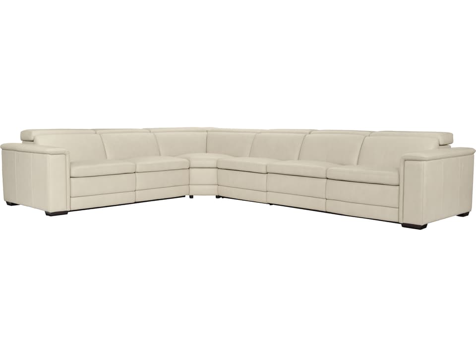 Lioni 4-Piece Modular Power Motion Top-Grain Leather Sectional with USB Ports