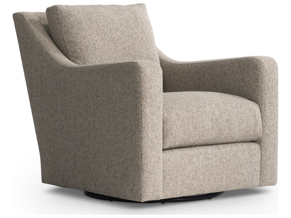 Ventura Fabric Swivel Accent Chair with Curved Track Arm
