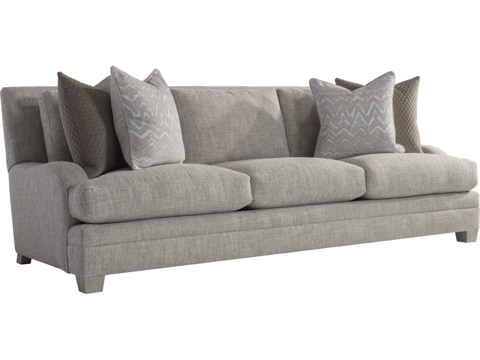 Rollins 3-Seat Fabric Sofa in Beige with Low-Profile Arms