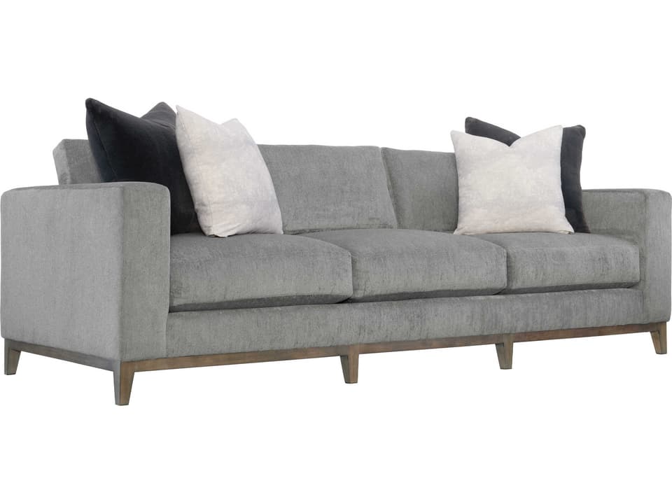 Noel 3-Seat Fabric Sofa with Track Arms in Gray