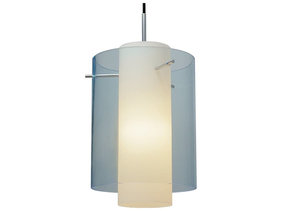 Rome 1-Light White Glass Cylinder Mini Pendant in Matte Chrome