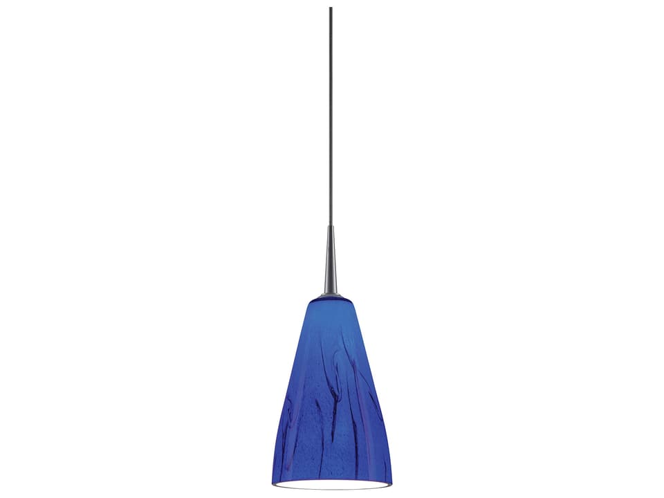 Zara 1-Light Blue Glass Bell Mini Pendant