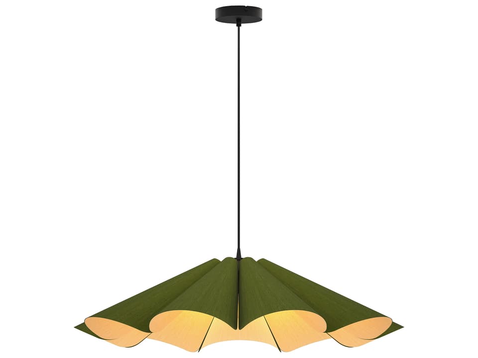 Delfina 24-Inch 1-Light Wood Veneer Pendant Light