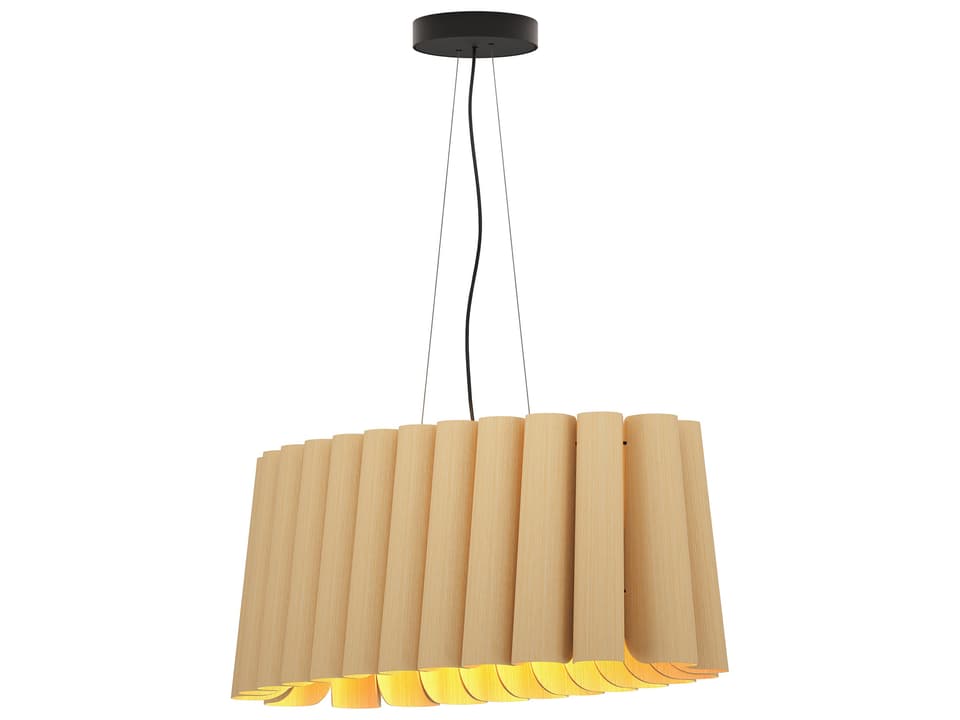 Renata WEP Oval 2-Light Wood Veneer Pendant Light