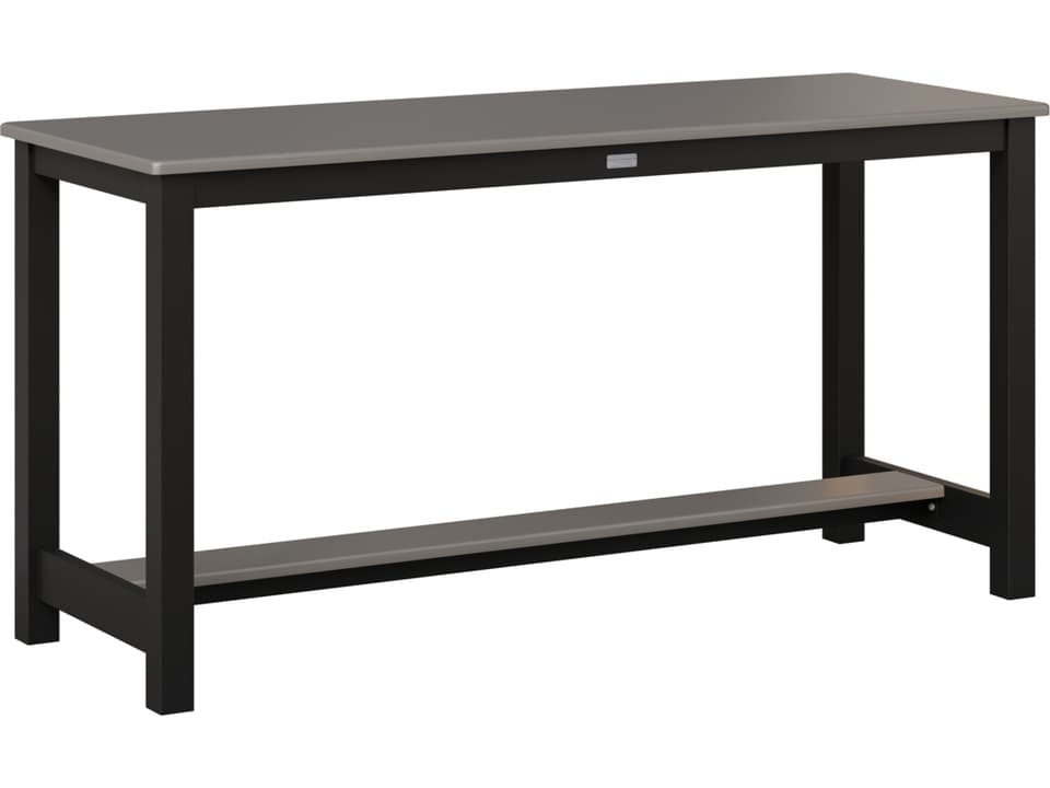 Recycled Plastic 60" x 22" Rectangular Dining Height Table in Aluminum Base