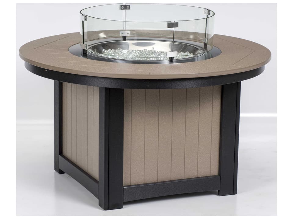 Donoma 44-Inch Round Chat Height Poly Lumber Fire Pit Table
