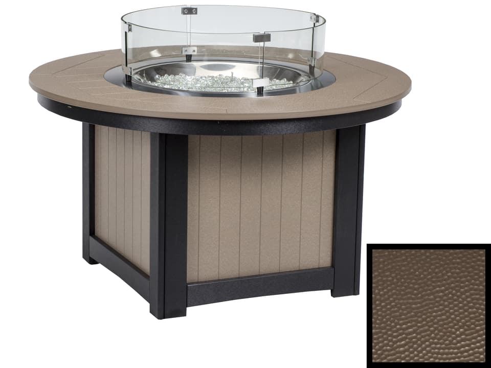 Donoma 44-Inch Round Recycled Poly Lumber Hammered Fire Pit Table