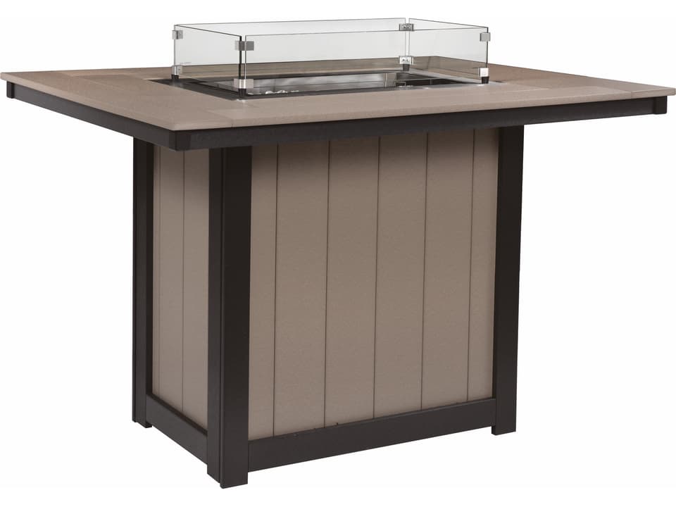 Donoma 54-Inch Rectangular Bar Height Fire Pit Table