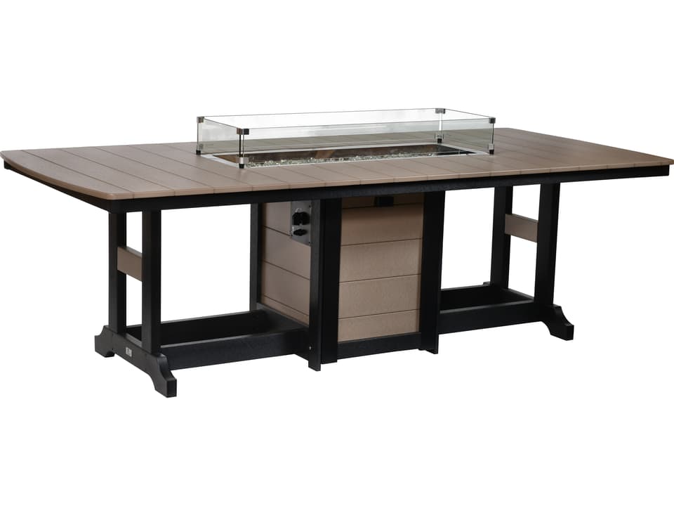 Garden Classic Recycled Plastic Rectangular Dining Height Outdoor Fire Pit Table