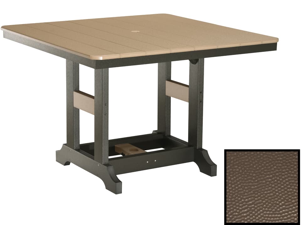 Garden Classic 44-Inch Square Recycled Plastic Hammered Top Dining Table