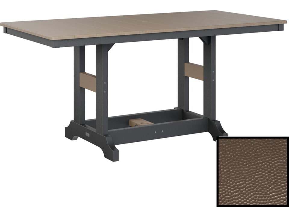 Garden Classic 33x66 Hammered Rectangular Dining Table