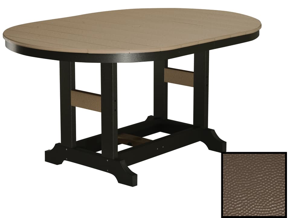 Garden Classic 64 x 44 Inch Oblong Hammered Poly Lumber Dining Table