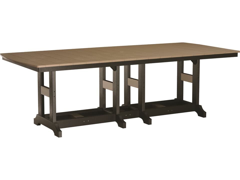 Garden Classic 44x96 Rectangular Outdoor Bar Table in Recycled Poly Lumber