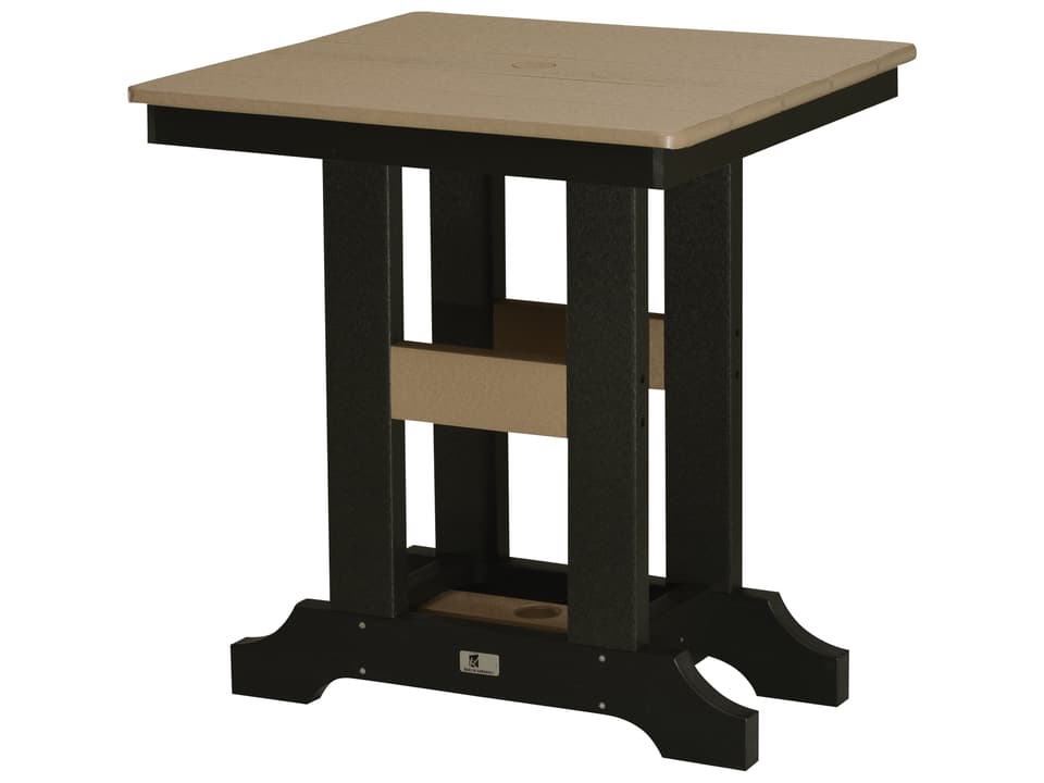 Garden Classic 28-Inch Square Bar Height Dining Table in Recycled Plastic