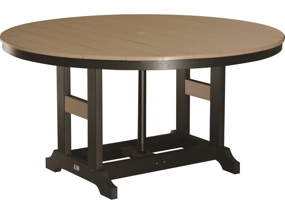 Garden Classic 60-Inch Round Outdoor Bar Table Poly Lumber