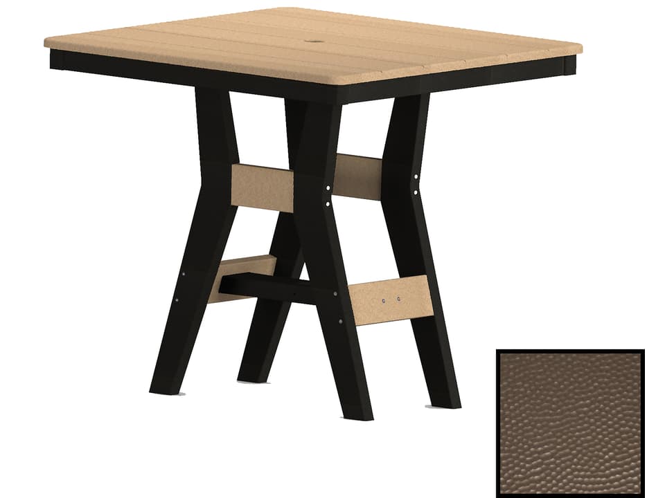 Harbor 33-Inch Square Hammered Recycled Plastic Dining Table