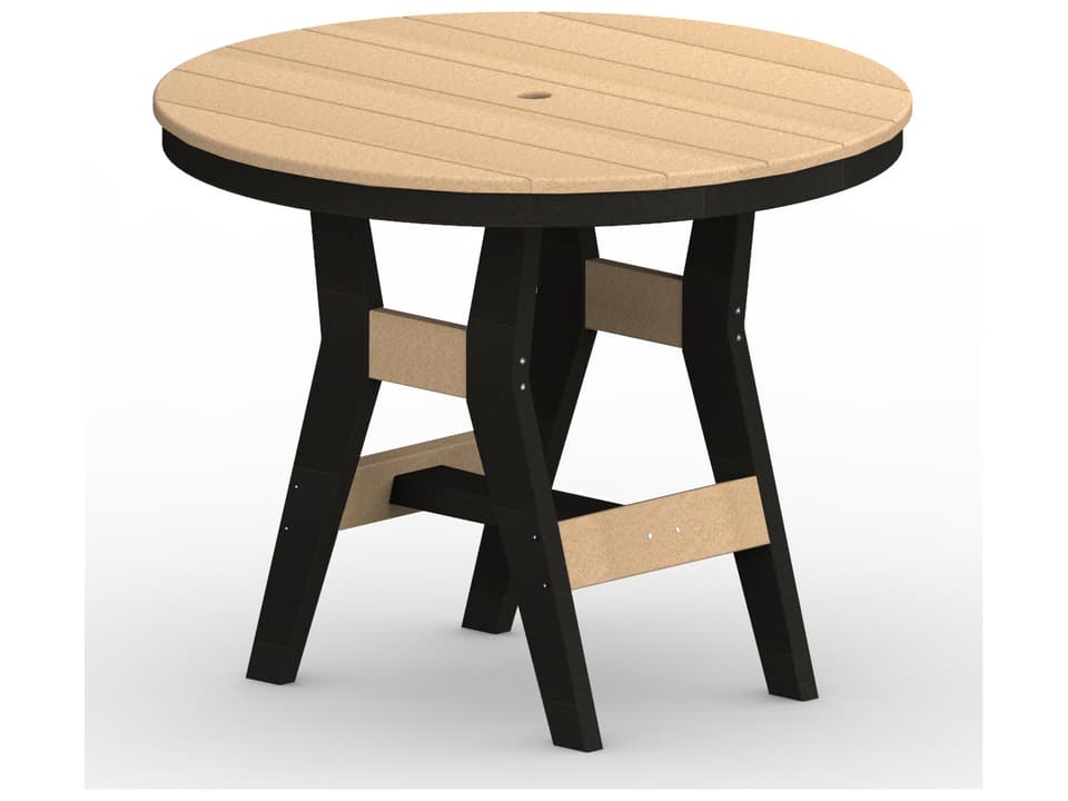 Harbor 38-Inch Round HDPE Poly Lumber Bar Height Table